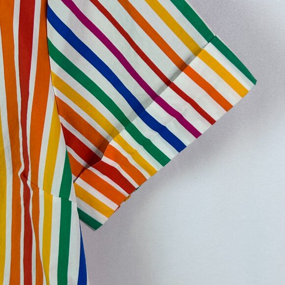 Christopher John Rogers x Target Rainbow Striped Button Down Belted Dress - Picture 7 of 15